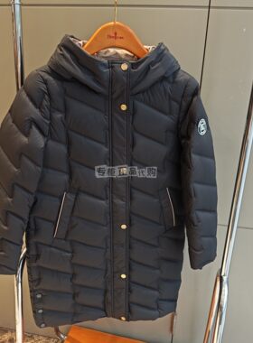 比音勒芬女装连帽中长款羽绒服