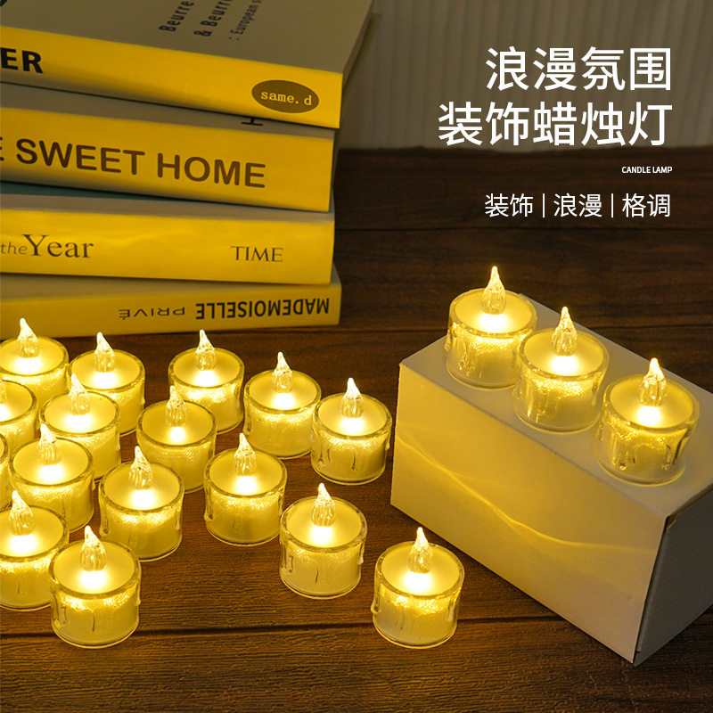 led迷你仿真蜡烛灯求婚布置用品室内场景浪漫表白氛围道具装饰灯
