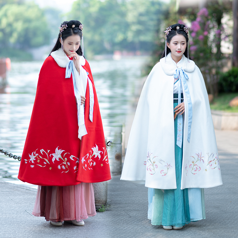 汉服女中国风正品原创花神赋学生日常斗篷披风即将绝版鲛人泪古装限9000张券