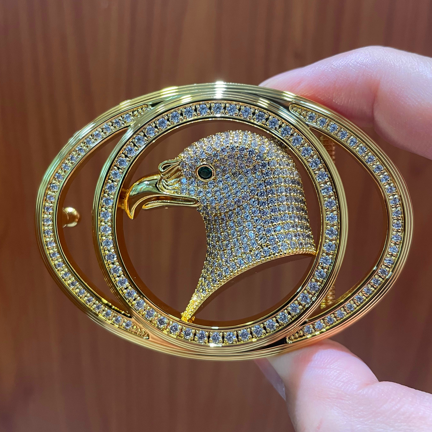 24k黄金皮带扣男士镶钻扣头