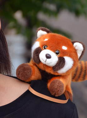ToyClub 可爱站肩小熊猫毛绒公仔浣熊玩偶掌中宝女生儿童生日礼物