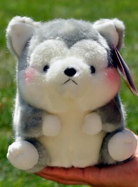 INS 可爱球形哈士奇毛绒公仔灰色二哈玩偶超萌狗狗玩具送女生礼物