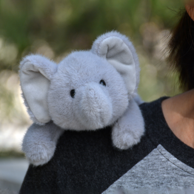 可爱趴肩小象玩偶灰象公仔毛绒玩具安抚娃娃女生儿童生日礼物礼品