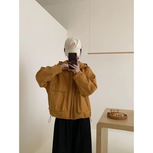 连帽冲锋衣女款宽松独特超好看慵懒休闲外套工装风衣外套夹克上衣