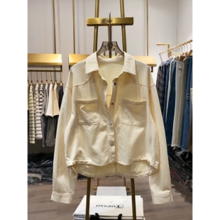 【晓艾档口实拍】韩系翻领双口袋长袖衬衫外套女春季宽松百搭上衣