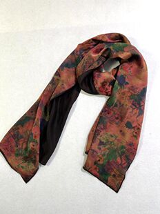 牛牛牛100%桑蚕丝真丝素绉缎香云纱56*200厘米优雅大气披肩围巾