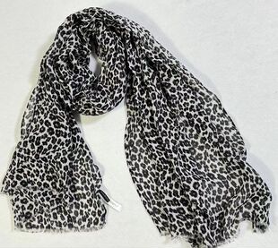 美单TB家85%黏胶纤维15%羊毛混纺小豹纹70*180厘米围巾披肩大长巾