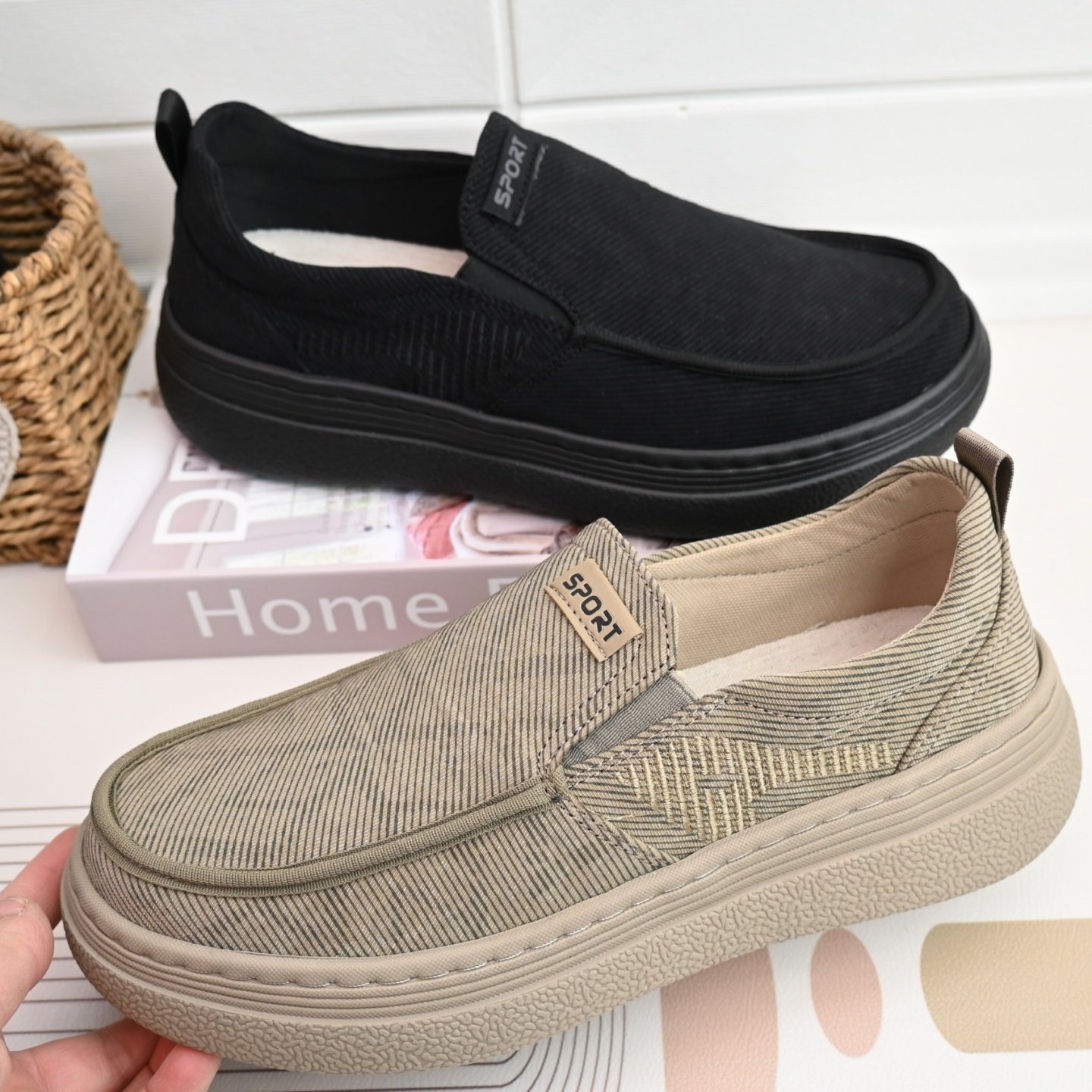 26春秋老北京透气懒人一脚蹬中老年爸爸鞋宽松超轻厚底防滑男单鞋,流行男鞋,布鞋,淘宝优惠券,粉丝福利购,淘宝优惠卷