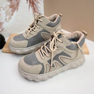 休闲棉鞋 加绒保暖宽松圆头超轻软底时尚 老北京高帮女棉鞋 25年冬季