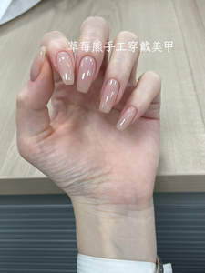 小红书同款手工穿戴甲冰透裸色百搭纯欲显白成品孕妇新娘可拆卸