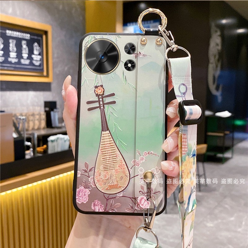 适用华为智选wiko麦芒40手机壳TYH651M-02保护套30硅胶20软壳10全包9防摔11斜挎背带A男女新款挂绳挂脖5G国风