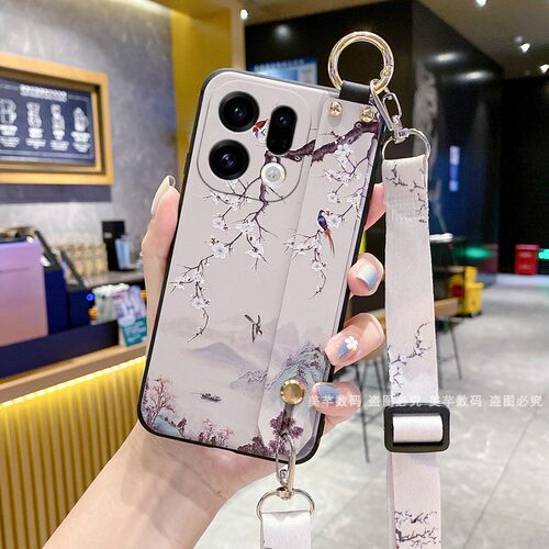 适用oppo findx9手机壳FindX9Pro保护套PLJ110腕带支架硅胶软壳斜挎可背带挂绳挂脖子女新款全包防摔男国风5G