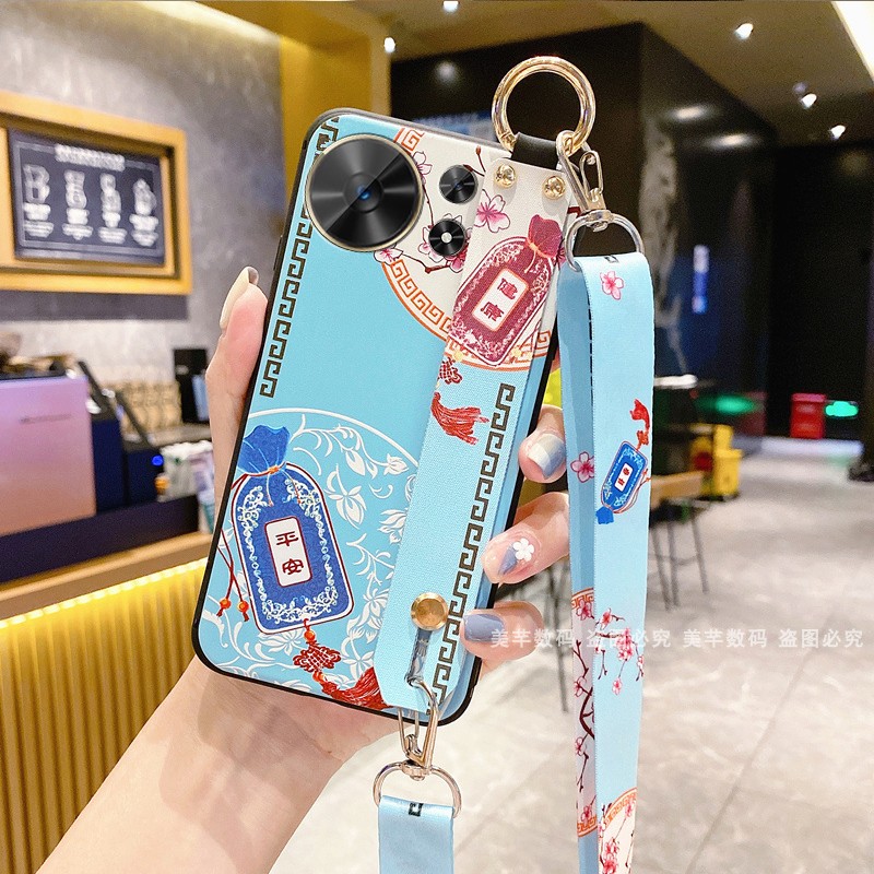 适用华为智选wiko麦芒40手机壳TYH651M-02保护套30硅胶20软壳10全包9防摔11斜挎背带A男女新款挂绳挂脖5G国风