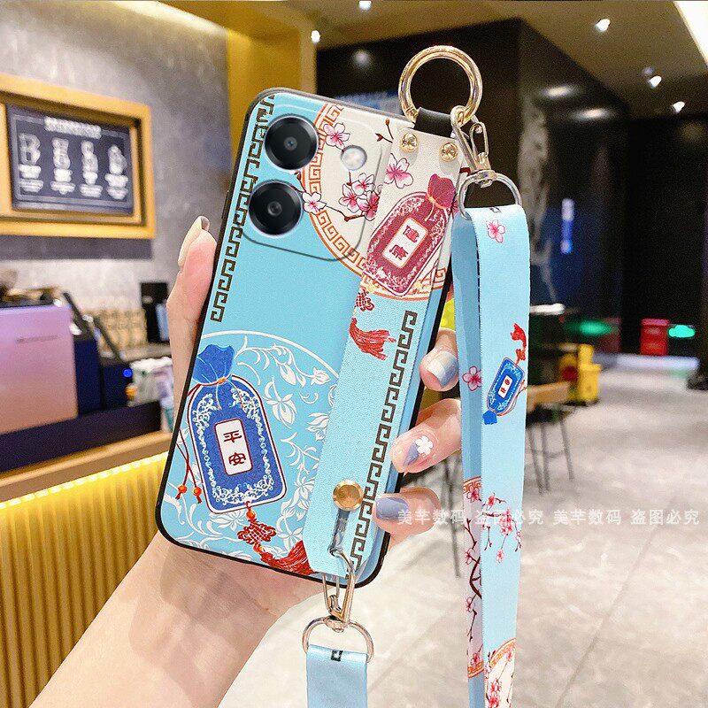 适用华为wikox70手机壳智选wiko X70保护套CHE-AN00腕带支架新年款斜挎背带全包防摔挂绳挂脖5G男女平安国风