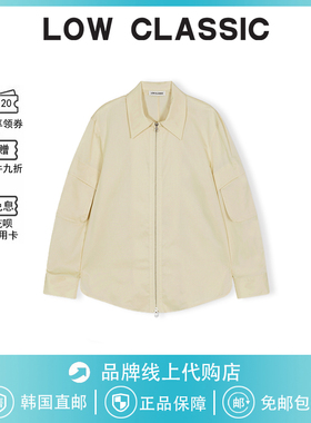 【现货】韩国LOW CLASSIC衬衫纯色翻领拉链长袖夹克外套女吴小姐