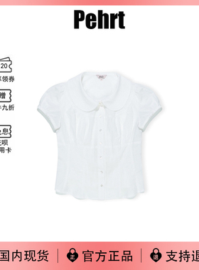 【现货】韩国Jennie同款Pehrt衬衣气质百搭显瘦娃娃领收腰衬衫女