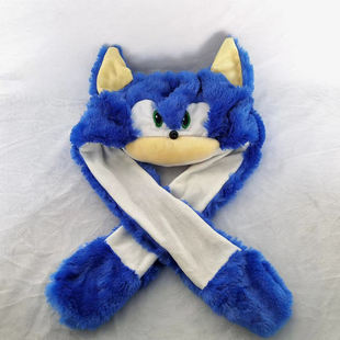 游戏同款超音速 索尼克气囊帽子公仔非七彩发光搞怪耳朵会动帽子