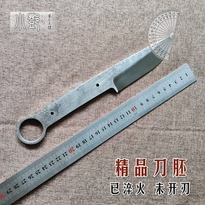 刀胚刀条未开刃直刀花纹高碳钢锋利易磨户外刀指环刀坯半成品DIY