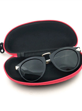 爆款多彩色眼镜盒厂家批发 拼色糖果夏季墨镜拉链盒挂钩太阳镜盒