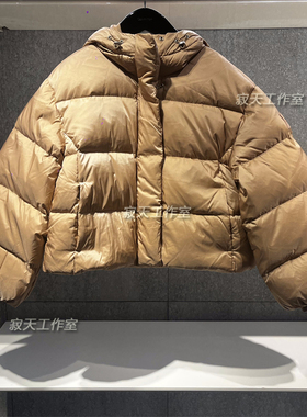 44D525G国内代购CK Jeans25秋冬新款女士90鹅绒灯笼袖连帽羽绒服