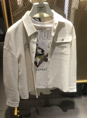 BoyLondon26春 经典刺绣老鹰翻领长袖衬衫B261N2100711