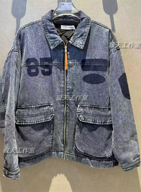 fun x Garfield专柜正品2025秋款休闲宽松短款牛仔外套FGW45403L