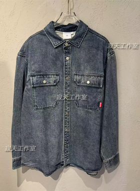 Fun潮牌2024秋季新品水洗蓝宽松牛仔衬衫外套FMC44302L