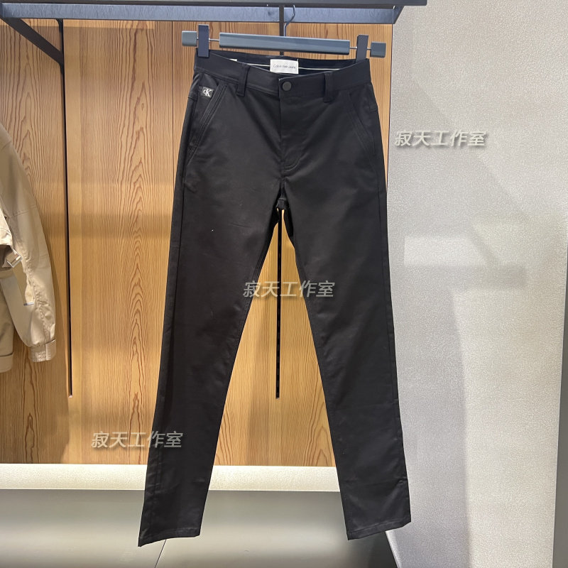 CK Jeans春秋季新款男简约贴片拉链通勤修身西装裤休闲裤J325583