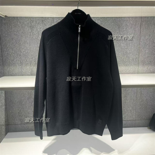 CK Jeans专柜正品 2025秋季新款男士通勤半拉链立领针织衫40BM333