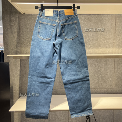 CK Jeans 国内代购24春季新款女士复古高腰宽松阔腿牛仔裤40WK819