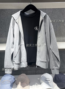 CK Jeans专柜正品 2025秋季新款女士运动风刺绣连帽卫衣 47B237G