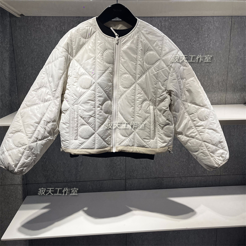 CK Jeans专柜正品 2025秋季新款女士双面穿字母缝线棉服44D511G