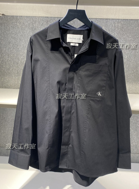 CK Jeans 国内代购24春夏新款男通勤休闲贴袋宽松长袖衬衫J325014