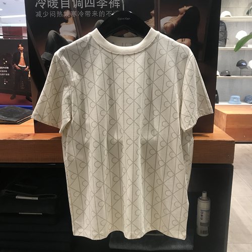 CK专柜正品满印菱格短袖T恤