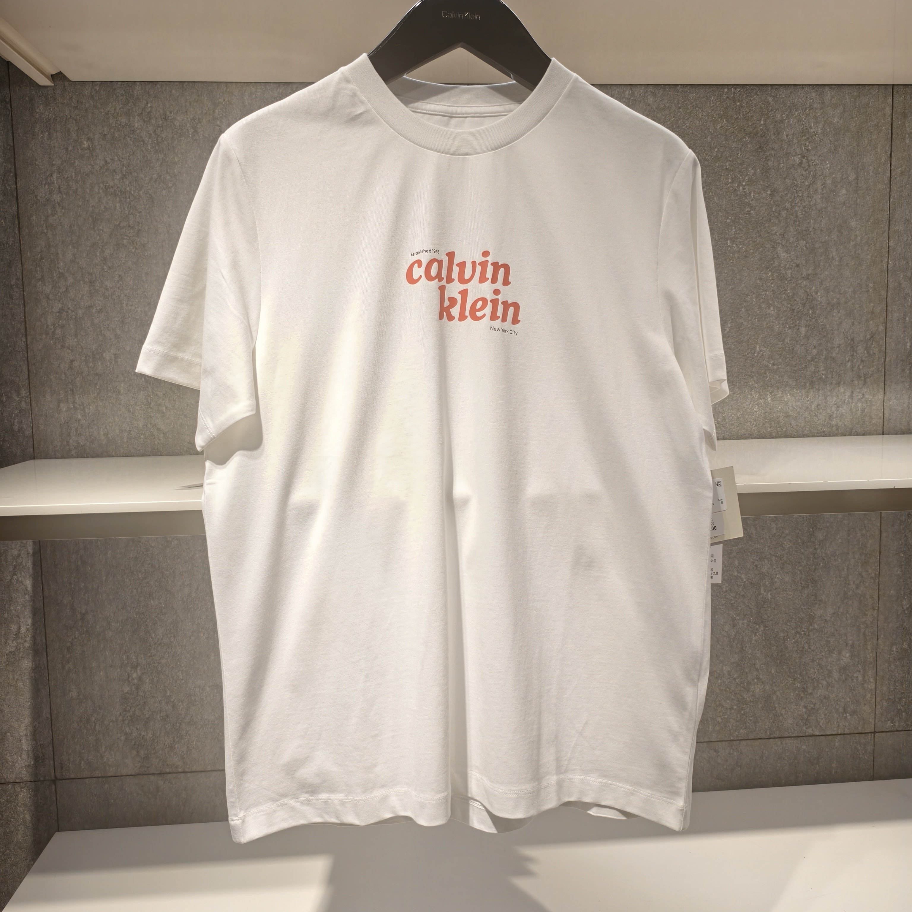 Calvin Klein/CK Jeans26夏男装字母印花纯棉圆领短袖T恤4RG815G