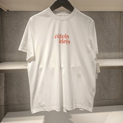 Calvin Klein/CK Jeans26夏男装字母印花纯棉圆领短袖T恤4RG815G