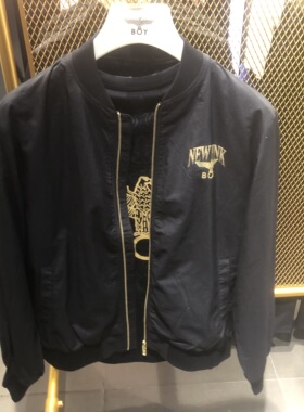 BOY LONDON男女款2026春黑金印花棒球服外套B261N2380102原1199