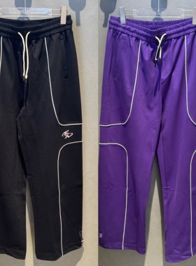 Fun2025秋冬季运动裤子抽绳阔腿裤针织裤街舞训练裤FMK65301B长裤