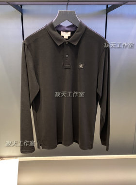 纯棉翻领长袖T恤CalvinKlein