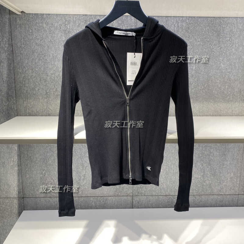 J223550修身女士针织衫拉链连帽