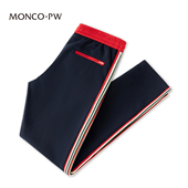 显瘦百搭直筒运动长裤 侧边条纹商务休闲裤 子 新款 蒙口透气2026春季