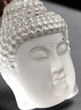 新款天然白水晶大日如来佛头吊坠项坠毛衣链男女通用款礼物饰品