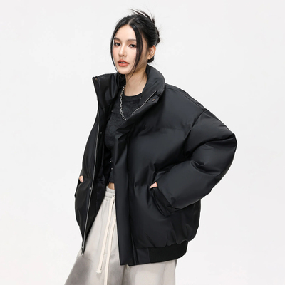 羽绒棉服男款美式休闲pu皮外套