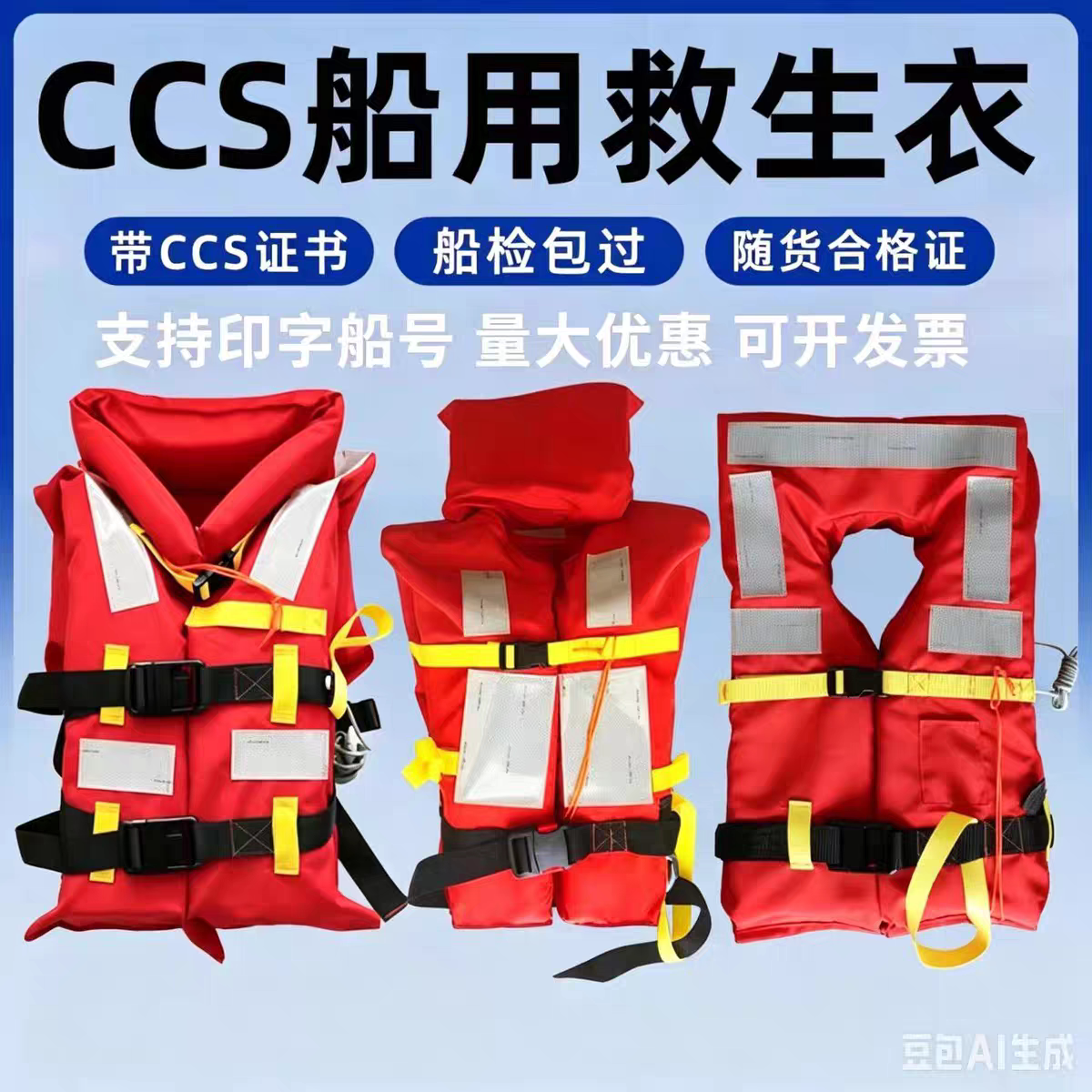 供应船用救生衣工作救生衣内河救生衣大浮力成人儿童款带CCS证书