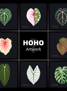 HOHO原创·热植冰箱贴克莱恩花烛彩叶芋秋海棠亚克力磁吸冰箱贴