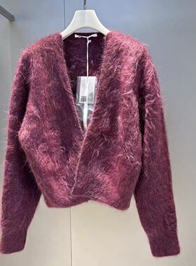 MACQNF正品2025秋冬新款高品质时尚百搭马海毛短款针织衫MQ89033