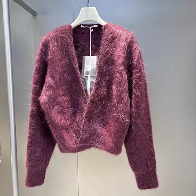 MACQNF正品2025秋冬新款高品质时尚百搭马海毛短款针织衫MQ89033