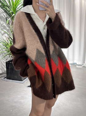 MACQNF正品2023秋冬新宽松百搭高品质慵懒风马海毛绒外套MQ89133