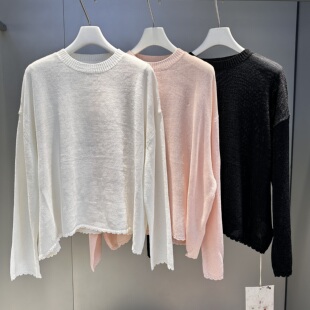 MACQNF正品2026春款时尚百搭显瘦简约宽松长袖针织套头衫MQ89752