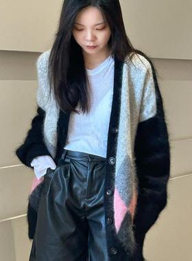 MACQNF正品2024秋冬新高品质宽松时尚慵懒风马海毛针织衫MQ89133